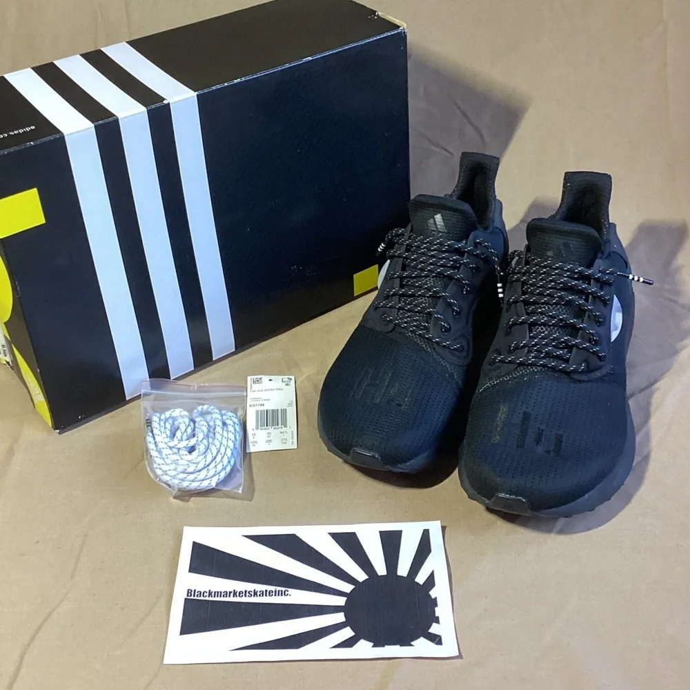 Pharrell x Adidas Solar Hu Glide PRD 'Core Black' EG7788 Men's Size 10.5